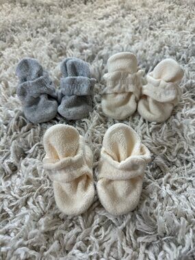 Zutano Baby Fleece Booties - 3 Pairs